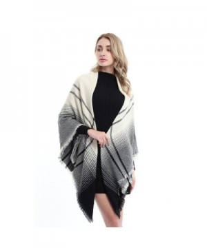 Womens Fashion Blanket Winter Elegant - Beige and Black Plaid - C6186KC3WD4