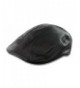 Black Oiled Leather Newsboy Hat - Black - CB12O0SLHHE