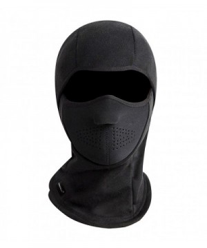 Zerdocean Winter Windproof Fleece Thermal Full Face Motorcycle Ski Mask Balaclava - Black - CZ12O1RLFPB