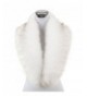 Lucky Leaf Women Winter Faux Fur Scarf Wrap Collar Shrug for Wedding Evening Party - White With Black Apex 1 - CA187T5H8WY
