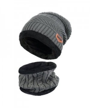 Goodbuy Warm Knitted Hat- Winter Beanie Hat Men with Circle Scarf for Ski- the Best Valentine's Day Gift - Gray - C71867MG5QD
