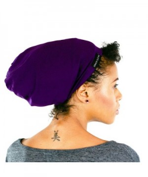 Grace Eleyae [Slap] Satin-Lined Sleep Cap- Women's Tam Hat Beanie - Purple - CX11YAPCTD3