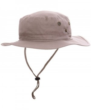 Simplicity 100% Cotton Summer Outdoor Safari Hiking / Camping Bucket Hat - Khaki - CB11EV7EM8B