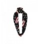 Plush Chenille Infinity Loop Winter Scarf- Connected Ends- American Flag Pattern - Black - CR127RZI0EF