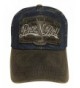 Rock N Roll Washed Denim Baseball Cap Headwear Hat - Dark Denim/Brown - CW12KWFJJMT