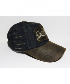 Washed Denim Baseball Headwear Brown