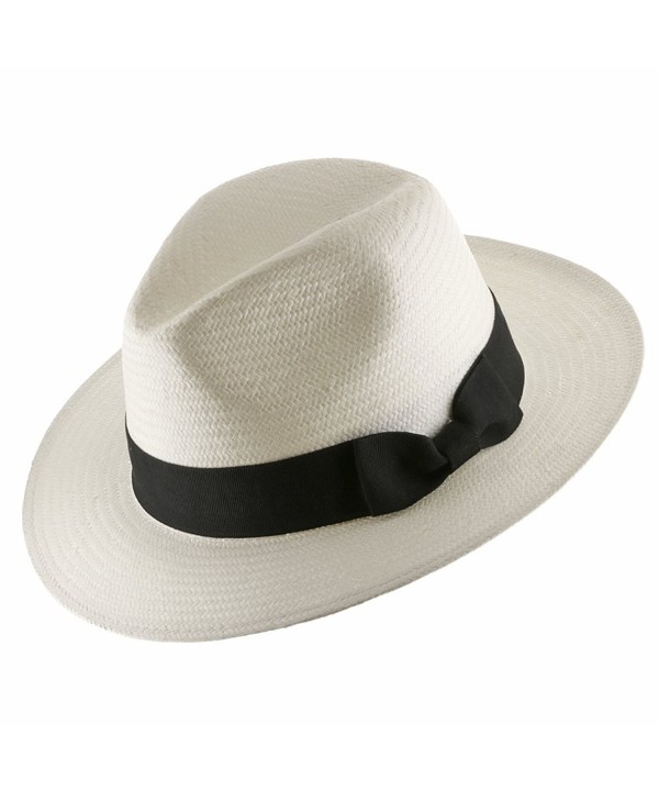 Ultrafino Trilby Straw Fedora Panama Hat ALL SIZES - White - CV184IQYKUN