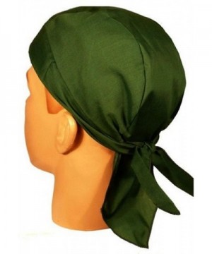 Skull Cap Biker Caps Headwraps Doo Rags - Hunter Green - CM12O74T4KY