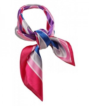 Love Lakeside-Women's Silk Neckerchief Print Square Scarf - Pink Multi - CX126Y3IKD7