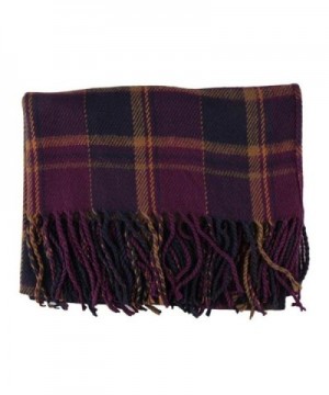 Creazy Fashion Women Winter Infinity Blanket Oversized Shawl Plaid Check Tartan Scarf Wrap - Purple - C4127CG4AT7