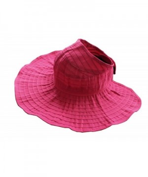 CHUNG Women Sun UV Protection Hat Top Open Packable Foldable Beach Travel - Hot Pink - CQ17Z3W70E7