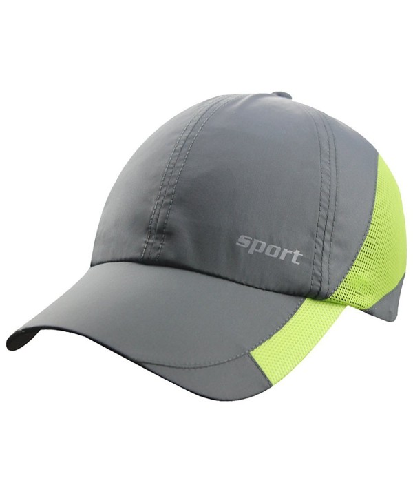 Mens Snapback Quick Dry Taffeta Baseball Race Running Summer Mesh Hat Cap Visor - Dark Gray - CQ12DPPGXOP