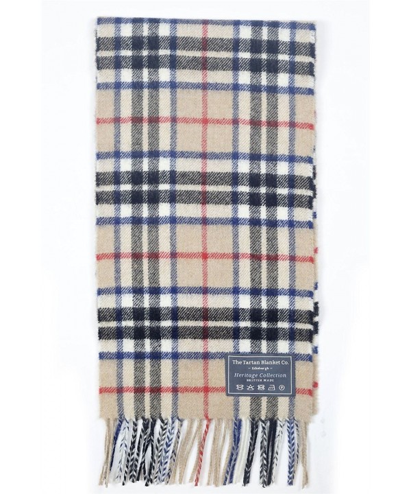 The Tartan Blanket Co. Scottish Lambswool Scarf Thomson Camel Tartan - C312E1CQBON