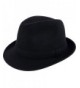 ALL IN ONE CART Men's Classic Manhattan Structured Gangster Trilby Fedora Hat Short Brim Panama Hat - Black - CH182KE9KCZ