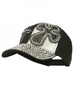 Cross Rhinestone Jeweled Baseball Cap - Black - C011V0OI4N7