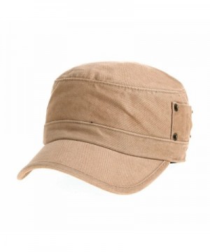 WITHMOONS Cadet Cap Cotton Vintage Hat Side Revets NC4731 - Beige - C8183ATHHOE