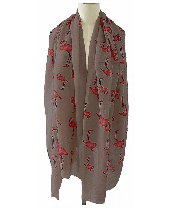 Kukubird Flamingo Unicorn Print Frayed Cotton Scarf / Shawl / Wrap / Pashmina - Dark Gray - CY12O7912CS