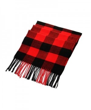 Joyci Fashion Winter Wool Spinning in Rich Plaids Scarf Shawl Wrap Unisex (Black Red) - C611RU4EWVT