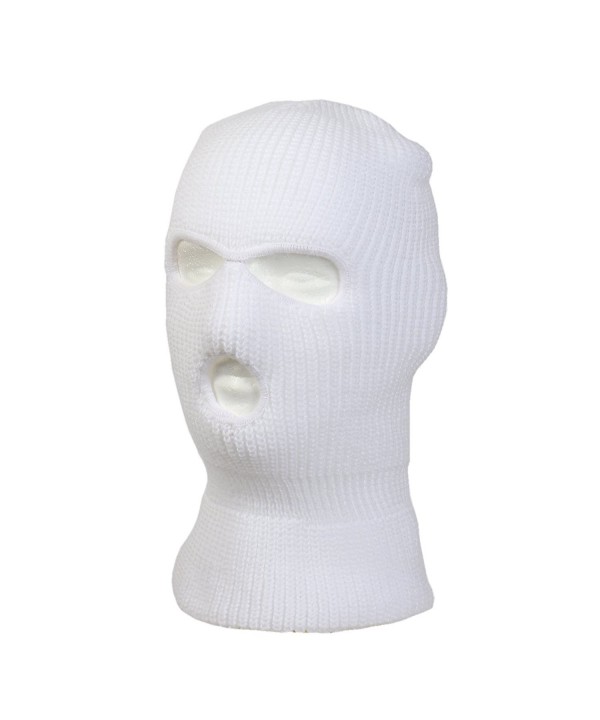 Knitted 3-Hole Full Face Cover Ski Mask - Whitee - CI12991AF29