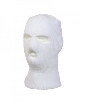 Knitted 3-Hole Full Face Cover Ski Mask - Whitee - CI12991AF29