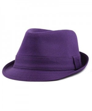 The Hat Depot 1400f 2093 100%Cotton Paisley Lining Premium Quality Fedora Hat - Purple - CQ12CQSRM9H