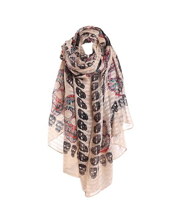 CHUANGLI Scarf All-match Shawl Sunscreen Ladies Print Scarf Girls Long Thin Robe - Brown - CK17Y4Y7XZ3