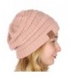 SERENITA C.C Unisex Soft Stretch Knit Oversized Beanie Cap Hat - Indi Pink - CB188LIYAEZ