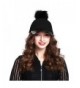 Women's Faux Fur Pom Pom Baseball Cap - Black/Black - CC12926OAQ3