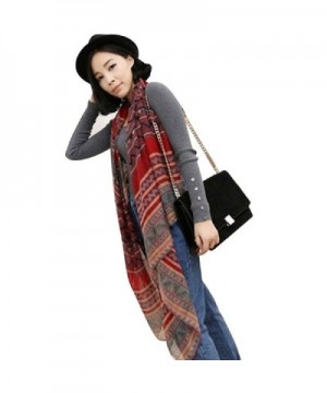 Tonsee 1PC Korean National Wind Printing Scarf Shawls Dual Long Paragraph Cotton Scarf For Women (Red) - CM125DG79AP