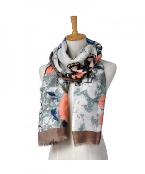 Lo Shokim Womens Winter Scarf Warm Gorgeous Shawl Butterflies Pattern - Gray - CB1862G3OX8