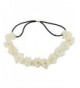 Lux Accessories White Floral Flower Crystal Lace Stretch Headband - CA1290XYWCB