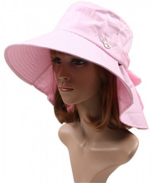 Ls Lady Womens Summer Flap Cover Reversible Cap Anti-UV UPF 50+ Sun Shade Foldable Wide BrimHat - Pink - C718C5ESNZD
