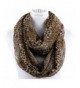 Infinity Scarf for Women Soft Light Weight Loop Circle Neck Wrap Scarves Solid Color - Leopard-brown - CP187Z8YXCE