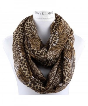 Infinity Scarf for Women Soft Light Weight Loop Circle Neck Wrap Scarves Solid Color - Leopard-brown - CP187Z8YXCE