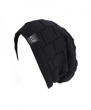 LUNIWEI Unisex Knitted Woolen Beanie Winter Warm Cap Solid Hat - Black - C112LAXUCTP