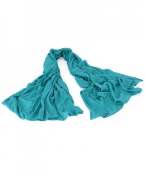 Lightweight Cotton Scarf Shawl Large - Soft Wrap Scarves Oversize Multi Styles - Cotton & Plain - Sky Blue - C711O4RHJSD