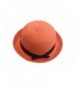 JTC Bowler Short Roll up Brim Sun Cap Bucket Hat with Bow Visor Prop Outfit - Orange - CW11KF2FLW7