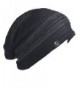 FORBUSITE Men Slouchy Oversize Winter Beanie Casual Skully Cap - Dark Grey With Black - CL12N0KLMRT