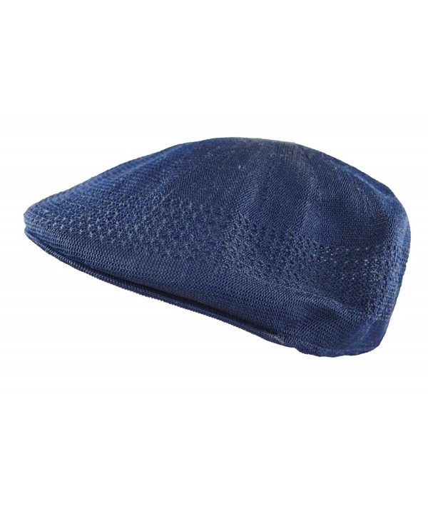 MLN Men's Mesh Ivy Cabbie Cap Navy Blue - C3125LFZJQP