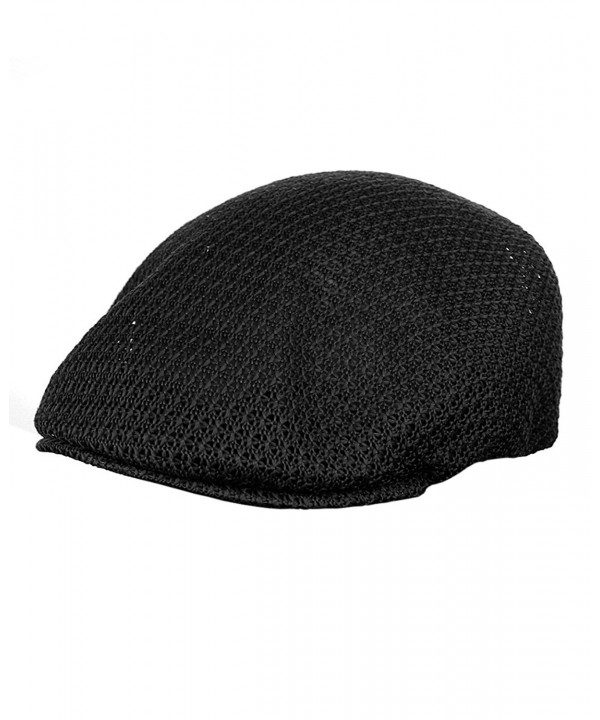 NYFASHION101 Unisex Duck Bill Mesh Weaved Newsboy Ivy Cap - Black - CU17YI8YGU8