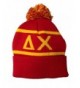 Delta Chi Fraternity Letter Winter Beanie Hat Greek Cold Weather Winter Officially Licensed - CR11Q0VY2BD