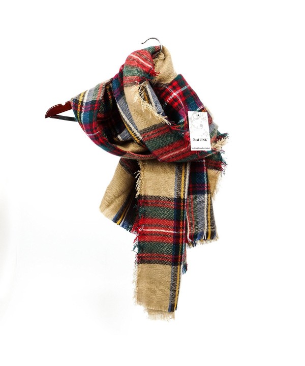 Women's Cozy Tartan Scarf Wrap Shawl Neck Stole Warm Plaid Checked Pashmina - C611PVLU0KZ