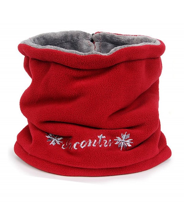 Neck Warmer Winter Ski Snood Gaiter Balaclava Tube Scarf Beanie for Men Women - Red - CG120R0VI2N