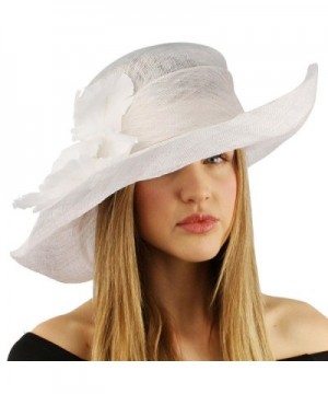 Sinamay Kentucky Floppy Feather Hat