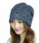 Womens Fashion Lightweight Slouchy Knit Beanie Warm Hat Stylish Headwear - Blue - C212L2SNGUV