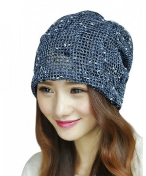 Womens Fashion Lightweight Slouchy Knit Beanie Warm Hat Stylish Headwear - Blue - C212L2SNGUV