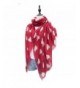 KUPARK Womens Fashion Sweet Heart Print Scarf Shawl Wrap - Wine Red - CQ185ESN76G