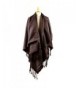 The Elixir Winter Knitted Poncho Cape Shawls Cardigans Sweater Tessel Wraps - Brown - CP12N38SLD7