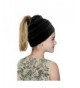 Vanzon Winter Warm Knitted Ponytail Beanie Hat Messy High Bun Beanie Soft Stretch Cap - Black - CJ188N3UQX6