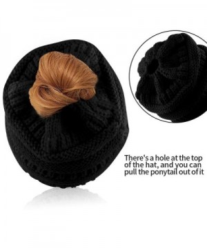 Vanzon Winter Knitted Ponytail Stretch in Women's Skullies & Beanies